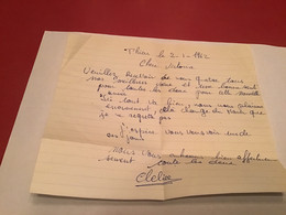 Lettre Manuscrite Thiers  1962  Lettre De Vœux - Manuscripts