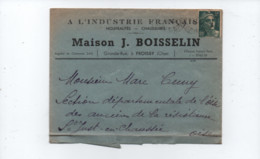 Enveloppe -  A L'Industrie Française - Nouveautés Chaussures - Maison J. Boisselin  - Froissy   -(Oise) - Froissy