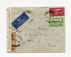 !!! LIBAN, LETTRE PAR AVION DE BEYROUTH POUR PARIS DE 1945 AVEC CENSURE - Covers & Documents