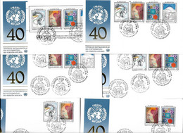 1756c: UNO Wien Alle WFUNA- Zusammendrucke Kombis Auf Ersttagskuverts, Postpreis 155.- ÖS - Covers & Documents