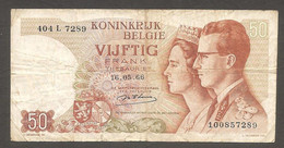 Belgio - Banconota Circolata Da 50 Franchi P-139a.1 - 1966 #19 - 50 Francs