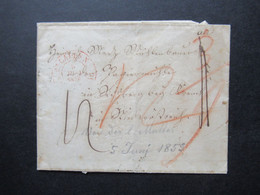 Schweiz 1853 Roter Stempel St. Gallen - Österreich Rücks. Mit 5 Stempeln Bregenz, Feldkirch, Krems, Salzburg, St.Pölten - 1843-1852 Poste Federali E Cantonali