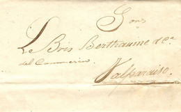 1831- Lettre De Rio ( Brésil ) Pour Valparaiso  - Au Dos,  " Acheminée Par Vos Dévoués Serviteurs  / ........ " - Prefilatelia