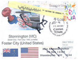 (NN 1) Australia - Stonington (VIC) Twin City With Foster City (USA) RTS -  Chinese Lunar New Year Of The Ox Postmark - Storia Postale