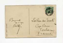 !!! 5C BLANC DU LEVANT SUR CPA POUR TOULON, CACHET CORRESP D'ARMEES BEYROUTH 1911 - Lettres & Documents