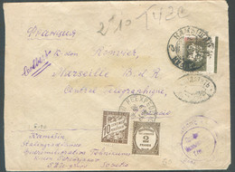 Cover From KAMISIN STALINGRAD To France  + Tpo + Censorship And Taxation In France 12 Centimes Marseille 29-5-1936 - 178 - Storia Postale