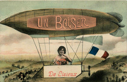 Lisieux * Un Baiser De La Commune * Souvenir De La Ville * Dirigeable Ballon Saucisse - Lisieux