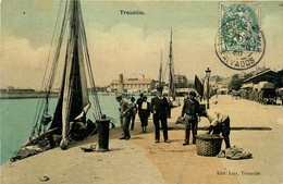 Trouville * Le Port * Retour De Pêche * Bateau Pêcheur * Cpa Toilée Colorisée - Trouville