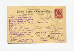 !!! MOUCHON DU LEVANT SUR CPA POUR PARIS, CACHET DE JERUSALEM - PALESTINE - Covers & Documents