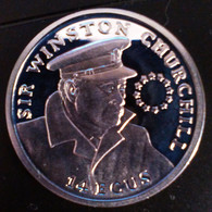 Gibraltar 14 Ecus 1993 Silver Proof "Sir Winston Churchill" KM# 631 "free Shipping Via Registered Air Mail" - Gibraltar