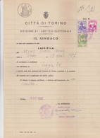 FOGLIO DI CARTA BOLLATA DOPPIA DA LIRE  100 .  CITTA  DI  TORINO  -  1957 - Steuermarken