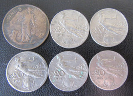 Italie / Italia - 6 Monnaies Entre 1909 Et 1922 : 5 Centesimi 1909 Et 20 Centesimi 1910, 1911, 1913, 1914, 1922 - Colecciones