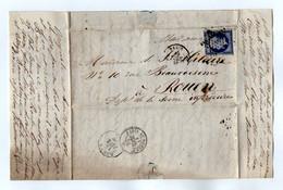 TB 2917 - 1863 - LAC - Lettre De Mr ? à PARIS Pour Mme De SAINT HILAIRE à ROUEN - 1849-1876: Classic Period