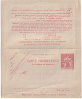 PNEUMATIQUE - 1938 - CARTE-LETTRE ENTIER POSTAL TYPE CHAPLAIN - STORCH Q1 - NEUVE - Pneumatic Post