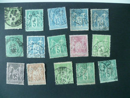 LOT 15 TIMBRE TYPE SAGE OBLITERE - 1876-1898 Sage (Tipo II)