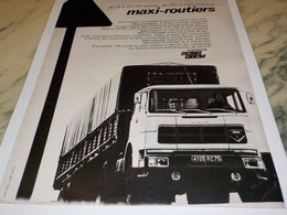 ANCIENNE PUBLICITE  MAXI ROUTIER  CAMION UNIC FIAT 1970 - Camions