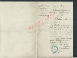 LETTRE DE 1885 TAMPON MAIRIE DE DOUE POUR Mr LE PROCUREUR RÉPUBLIQUE À COULOMMIERS SUJET MARIAGE CHAST LOUIS EUGÉNE - Manuskripte