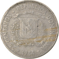 Monnaie, Dominican Republic, 25 Centavos, 1984, Dominican Republic Mint, Mexico - Dominicana