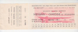 Aliscafo -Biglietto "Messina-Giardini E Viceversa-Italy Italia - Zonder Classificatie