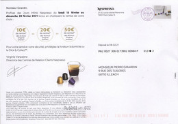 FRANCE PAP 2021 Entier Postal DESTINEO M07  Timbre En Ligne NESPRESSO Café Ganzsache Stationary 01 - Enteros Privados