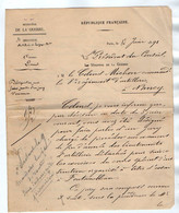 VP18.044 - PARIS 1891 - Lettre Du Ministère De La Guerre à Mr Le Colonel MICHON à NANCY Puis à FONTAINEBLEAU - Dokumente