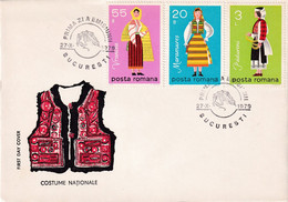 A2866 - Romanian National Costumes , Bucuresti 1979, Socialist Republic Of Romania 2 Covers  FDC - Costumes