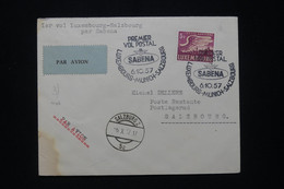 LUXEMBOURG -Enveloppe 1er Vol Sabena Luxembourg / Munich  / Salzbourg En 1957 - L 94385 - Brieven En Documenten