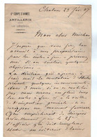 VP18.046 - 1887 - Lettre De Mr Le Général Du 6 ème Corps D'Armée à CHALONS Pour Mr Le Colonel MICHON à NANCY - Dokumente