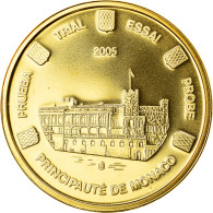 Monaco, Médaille, 10 C, Essai-Trial, 2005, FDC, Copper-Nickel Gilt - Other & Unclassified