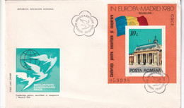 A2884 - Conferinta Pentru Securitate Si Cooperare Europa Madrid 1980, Bucuresti 1980,Republica Socialista  Romania FDC - FDC