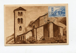 !!! ANDORRE, CARTE MAXIMUM 1,20 F ST JEAN DE CASELLES CACHET D'ANDORRE LA VIEILLE DU 24/6/1963 - Maximum Cards