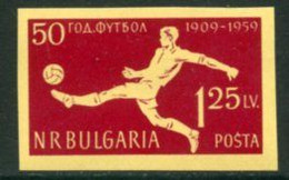 BULGARIA 1959 Football Anniversary Imperforate LHM / *.  Michel 1136 - Unused Stamps