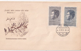 A2953 - LIDE, MEL JSEM VAS RAD BDETE!, Ceskoslovenska Statni Posta, Praha 1951 - Lettres & Documents