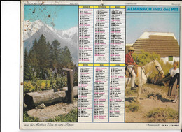 ALMANACH  PTT  1982  -  AU  PAYS  DU  MONT  BLANC  ,  SAINT  PAUL  DE  VENCE - Grand Format : 1981-90
