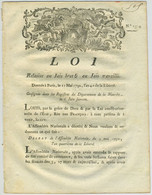 Loi Relative Au Jais Brut & Au Jais Travaillé. Département De La Meurthe. 1792. - Décrets & Lois