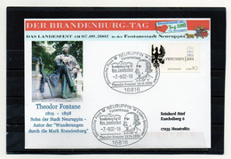 BRD, 2002, Brief (echt Gelaufen) Mit Michel 2162, Sonderstempel Neuruppin, Theodor Fontane - Covers