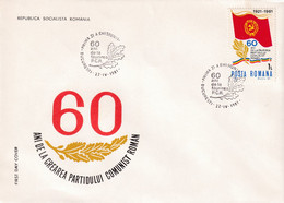 A2969 -  60YEARS FORMATION Communist Party Romania, Communist  Socialist  System,Ceausescu President  Bucharest 1981 FDC - Other & Unclassified