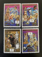 Madagascar Madagaskar 1989 / 1993 INVERTED Surchargé Overprint Mi. 1543 - 1546A Italia 1990 FIFA World Cup Football - 1990 – Italië