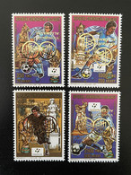 Madagascar Madagaskar 1989 / 1993 DOUBLE INVERT Surchargé Overprint Mi. 1543 - 1546A Italia 1990 FIFA World Cup Football - Madagascar (1960-...)