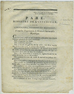Jules François Paré, Ministre De L'Intérieur Aux Laboureurs, Fermiers Et Meuniers. Agriculture. Révolution. 1794. - Decrees & Laws