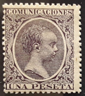 ESPANA ESPAGNE SPAIN 1889 , Alfonso XIII,  Yvert No 209, Una Peseta Violet Foncé,  Neuf ** MNH TB - Nuevos