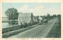 LE PERRAY CHAUSSEE DE LA DIGUE ETANG DE SAINT HUBERT PECHEURS A LA LIGNE - Le Perray En Yvelines