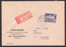 Marienberg Staatsbank 40 Pf Brandenburger Tor SbPA- Einschreiben Doppelbrief DDR 1879 Nach Blumenau 23.4.80 - Brieven