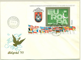 Magyar Posta - 1977 - Europa KSZE-Block Belgrad '77 Ungezahnt On First Day Cover - No Address - Blocks & Sheetlets