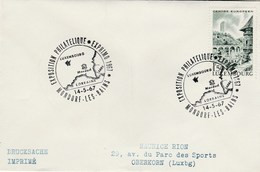 1967 Luxembourg EXPHIMO PHILATELIC EXHIBITION  COVER Mondorf Les Baines Event Stamps Map - Cartas & Documentos