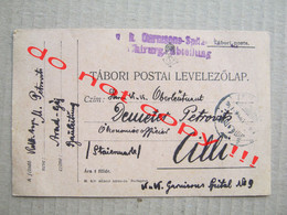 K. U. K. Garnisons Spital No. 9 - Tábori Postai Levelezőlap ( 1917 ) / Traveled From Temesvar To Cilli - WO1