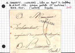 16 - Charente - CONFOLENS - Marque Postale Du 16 Avril 1813 - 1801-1848: Precursors XIX