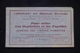 FRANCE - Couverture De Carnet ( Sans Vignettes) De L'Orphelinat Des Médaillés Militaires - L 94578 - Blocks Und Markenheftchen
