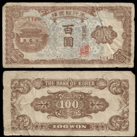 SOUTH KOREA BANKNOTE 100 WON (1950) P#7 VG/F (NT#05) - Corée Du Sud