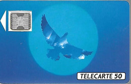 CARTE-PUBLIC-F134A-50U-SC4an-Trou 6-12/90-OISEAU BLEU-5 Pe 23590-Hors Cadre Bas-UTILISE-TBE - 1990